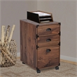 Pemberly Row Contemporary 3 Drawers Wood Mobile File Cabinet in Walnut