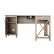 Pemberly Row Engineered Wood Farmhouse L Desk in Light Brown