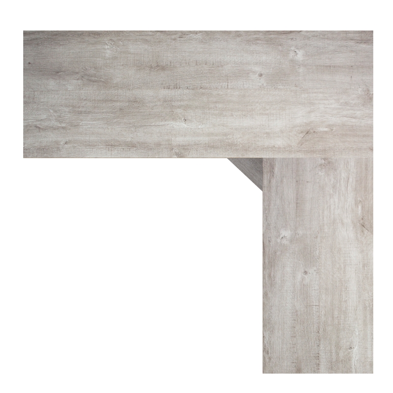 Pemberly Row Contemporary Engineered Wood Farmhouse L Desk in Gray