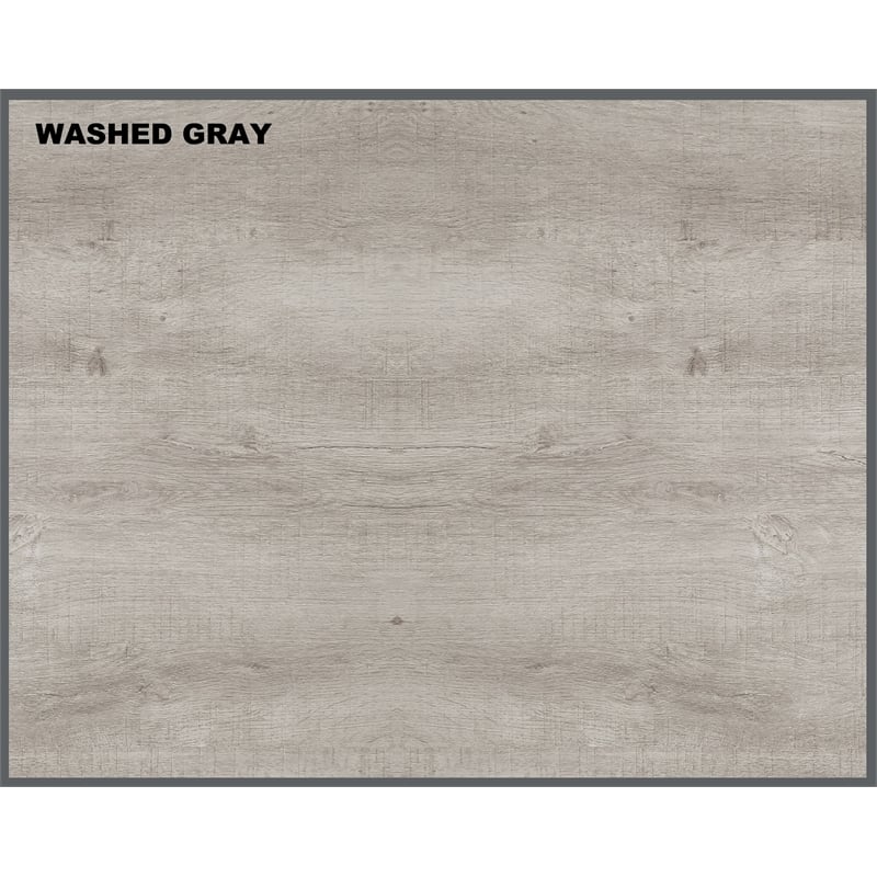 Pemberly Row Contemporary Engineered Wood Farmhouse L Desk in Gray