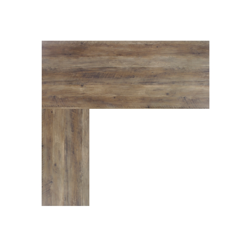 Pemberly Row Farmhouse Engineered Wood L-Shaped Desk in Rustic Oak