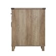 Pemberly Row Farmhouse Engineered Wood Executive Desk in Rustic Oak