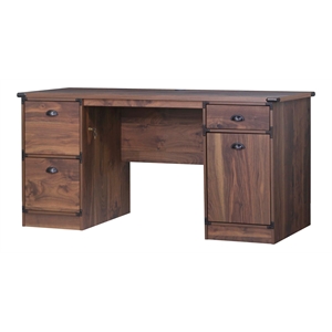 Pemberly Row Engineered Wood Contemporary 2 Door Storage in Dark Walnut