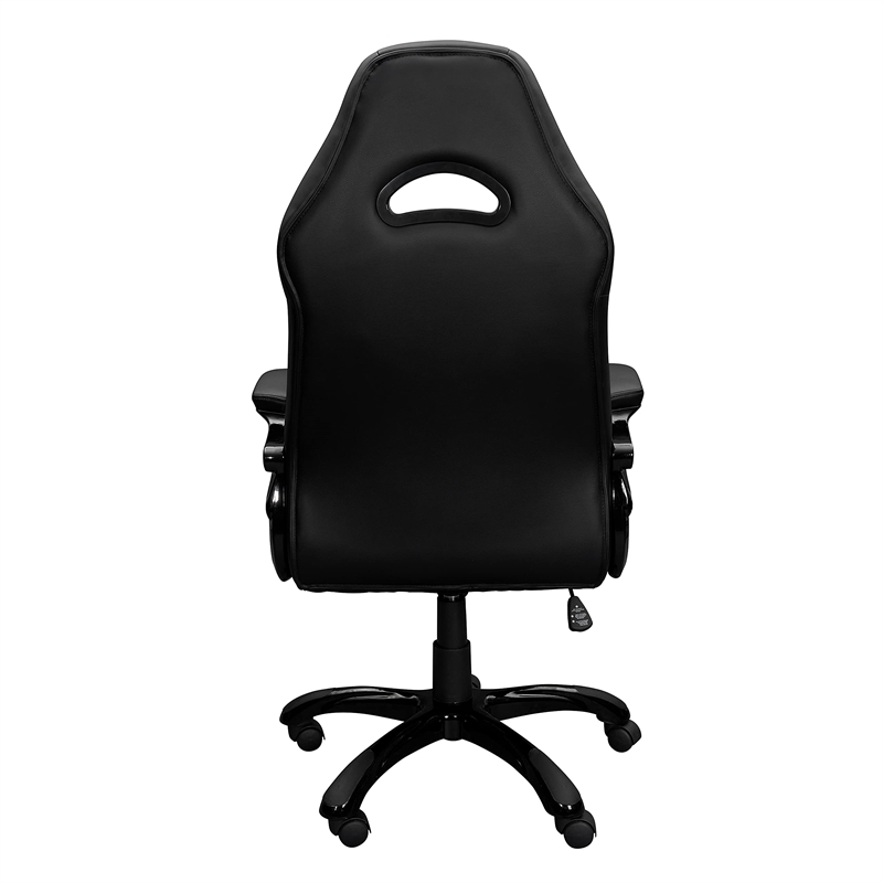 Pemberly Row Modern Height Adjustable Sport Race Chair in Black
