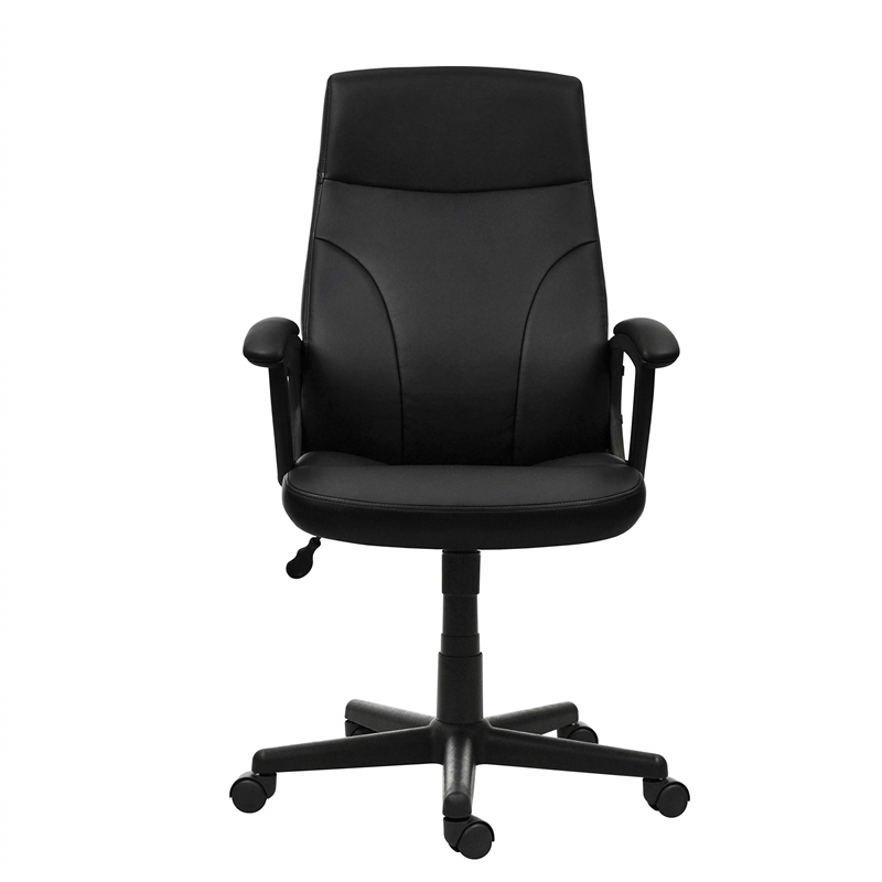Pemberly Row Contemporary Medium Back Manager Office Chair in Black