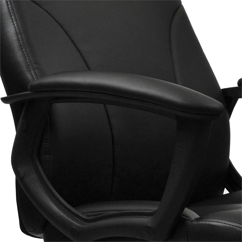 Pemberly Row Contemporary Medium Back Manager Office Chair in Black