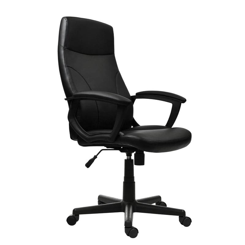 Pemberly Row Contemporary Medium Back Manager Office Chair in Black