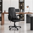 Pemberly Row Contemporary Medium Back Manager Office Chair in Black
