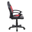 Pemberly Row Faux Leather Kids Gaming and Student Racer Chair in Red/Black
