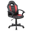 Pemberly Row Faux Leather Kids Gaming and Student Racer Chair in Red/Black