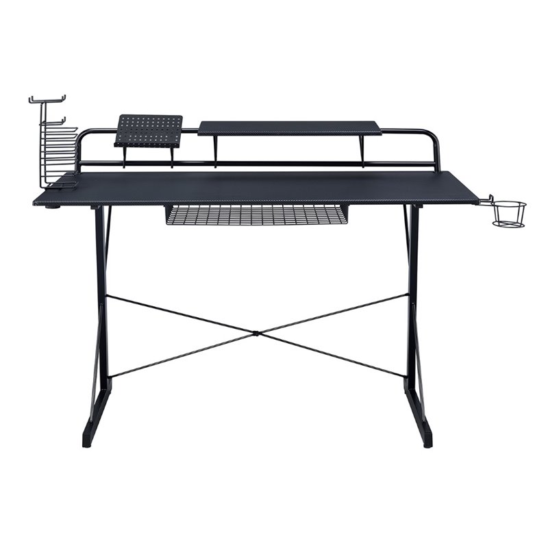 Pemberly Row Carbon Laminated with Durable Steel Frame Gaming Desk