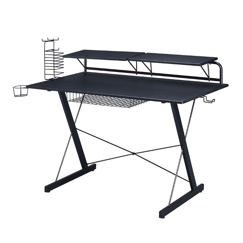 Pemberly Row Carbon Laminated with Durable Steel Frame Gaming Desk
