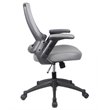 Pemberly Row Mid-Back Mesh Task Office Chair with Height Adjustable Arms - Gray