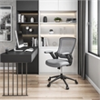 Pemberly Row Mid-Back Mesh Task Office Chair with Height Adjustable Arms - Gray