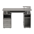 Pemberly Row Engineered Wood 2-Drawers Computer Desk with Keyboard Tray in Gray