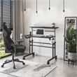 Pemberly Row Engineered Wood Adjustable Desktop/Shelves Writing Desk - Black