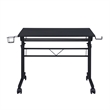 Pemberly Row Engineered Wood Adjustable Desktop/Shelves Writing Desk - Black