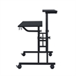 Pemberly Row Engineered Wood Adjustable Desktop/Shelves Writing Desk - Black