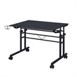 Pemberly Row Engineered Wood Adjustable Desktop/Shelves Writing Desk - Black