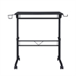 Pemberly Row Engineered Wood Adjustable Desktop/Shelves Writing Desk - Black