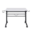Pemberly Row Engineered Wood Adjustable Desktop/Shelves Writing Desk - White