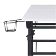 Pemberly Row Engineered Wood Adjustable Desktop/Shelves Writing Desk - White
