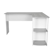 Pemberly Row Modern Engineered Wood L-Shaped Computer Desk with Shelves in Gray
