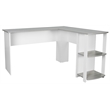 Pemberly Row Modern Engineered Wood L-Shaped Computer Desk with Shelves in Gray