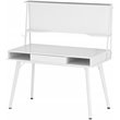 Pemberly Row Computer Writing Desk in White with Magnetic Dry Erase Board