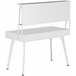 Pemberly Row Computer Writing Desk in White with Magnetic Dry Erase Board