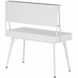 Pemberly Row Computer Writing Desk in White with Magnetic Dry Erase Board