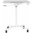 Pemberly Row Wooden Sit to Stand Tiltable Mobile Laptop Stand in White