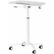 Pemberly Row Wooden Sit to Stand Tiltable Mobile Laptop Stand in White