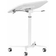 Pemberly Row Wooden Sit to Stand Tiltable Mobile Laptop Stand in White