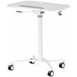 Pemberly Row Wooden Sit to Stand Tiltable Mobile Laptop Stand in White