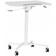 Pemberly Row Wooden Sit to Stand Tiltable Mobile Laptop Stand in White