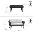 Pemberly Row 2 Piece Wicker Patio Sofa Seating Set with Cushions in Dark Gray