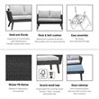 Pemberly Row 2 Piece Wicker Patio Sofa Seating Set with Cushions in Dark Gray