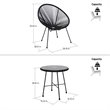 Pemberly Row Contemporary 3 Piece Conversation Patio Set in Black