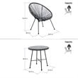 Pemberly Row Contemporary 3 Piece Conversation Patio Set in Gray
