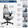 Pemberly Row Contemporary Ergonomic Executive Chair Gray Finish