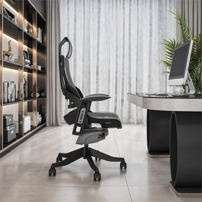 Pemberly Row Contemporary Ergonomic Executive Chair Gray Finish
