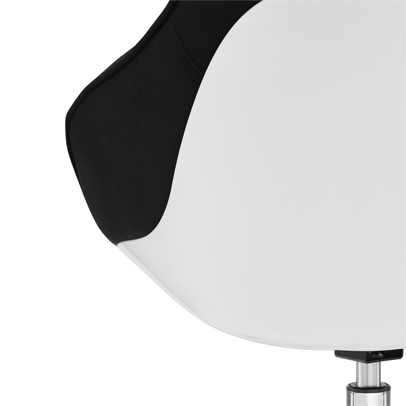 Pemberly Row Fabric Upholstered Office Swivel Chair in Black