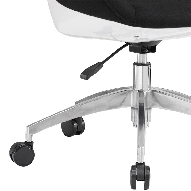 Pemberly Row Fabric Upholstered Office Swivel Chair in Black