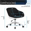 Pemberly Row Fabric Upholstered Office Swivel Chair in Black