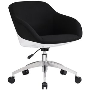 Pemberly Row Fabric Upholstered Office Swivel Chair in Black