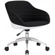Pemberly Row Fabric Upholstered Office Swivel Chair in Black