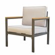 Pemberly Row Contemporary 4-Piece Aluminum/Wood Patio Sofa Set in Beige