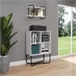 Pemberly Row 2-Shelf Geometric Modern Wood & Metal Bookcase in White