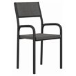 Pemberly Row Contemporary Metal & Fabric Writing Desk in Black